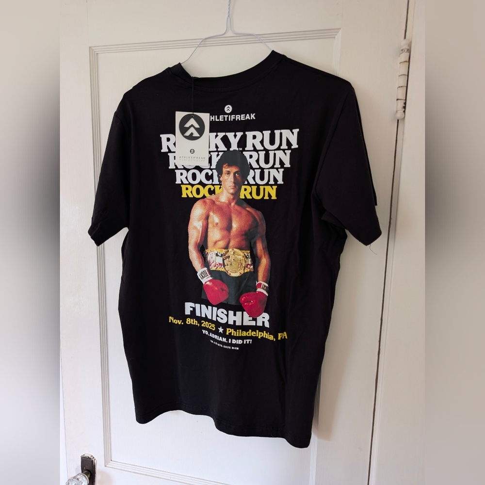 2025 Black 'Rocky Run' Finisher T‑Shirt - M Large - NWT